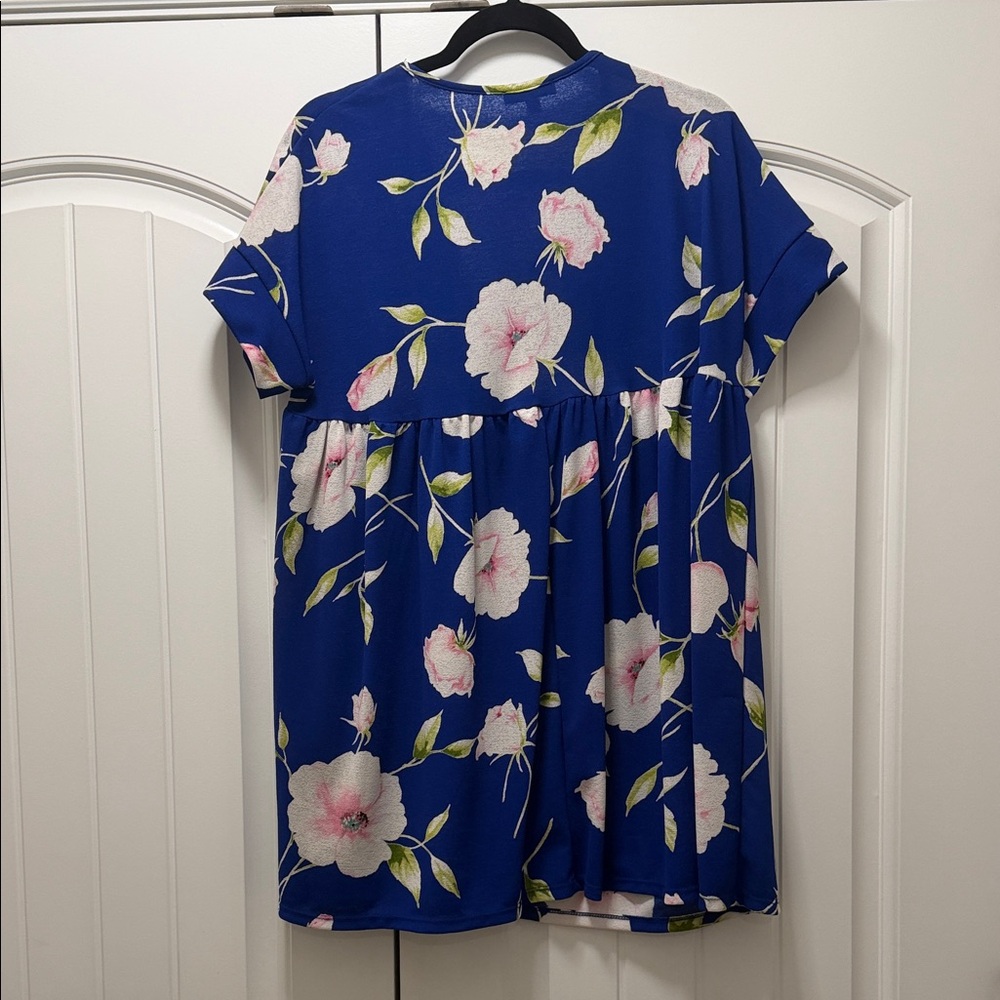 White Birch Floral Tunic Top XL - Picture 2 of 4